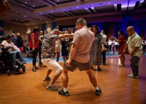 people dancing and smiling