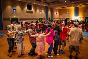 people smiling and dancing