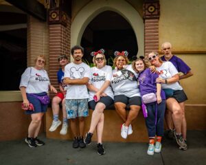 people smiling at disney world